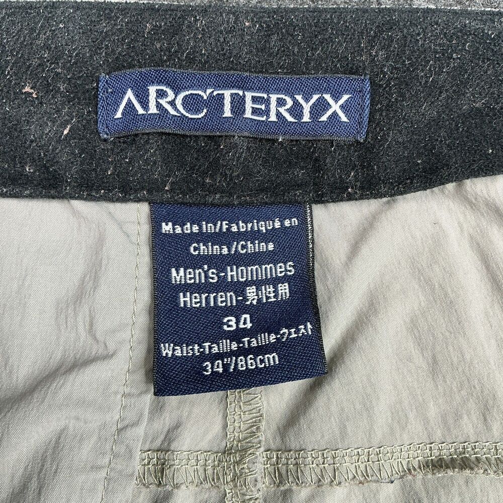 Arc'teryx Men's Nylon Hiking Shorts Size 34 Grey Stone Belted Cargo Zip Pockets - Picture 8 of 12